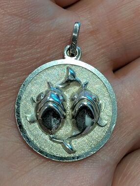 Vintage Sterling Silver 925 Pisces The Fish Zodiac Sign Charm Rare!